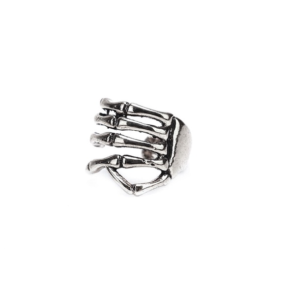 2/$20! Set of 2 Silver Skeleton Hand Ear Clips - Picture 6 of 11